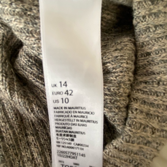 NWT TOPSHOP Sleeveless Turtleneck Sweater Dress-Size 10 - Picture 4 of 5